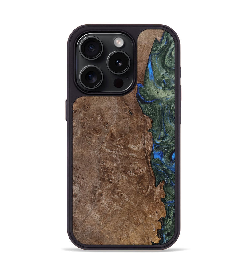iPhone 15 Pro Wood+Resin Phone Case - Franklin (Wood Burl, 702533)