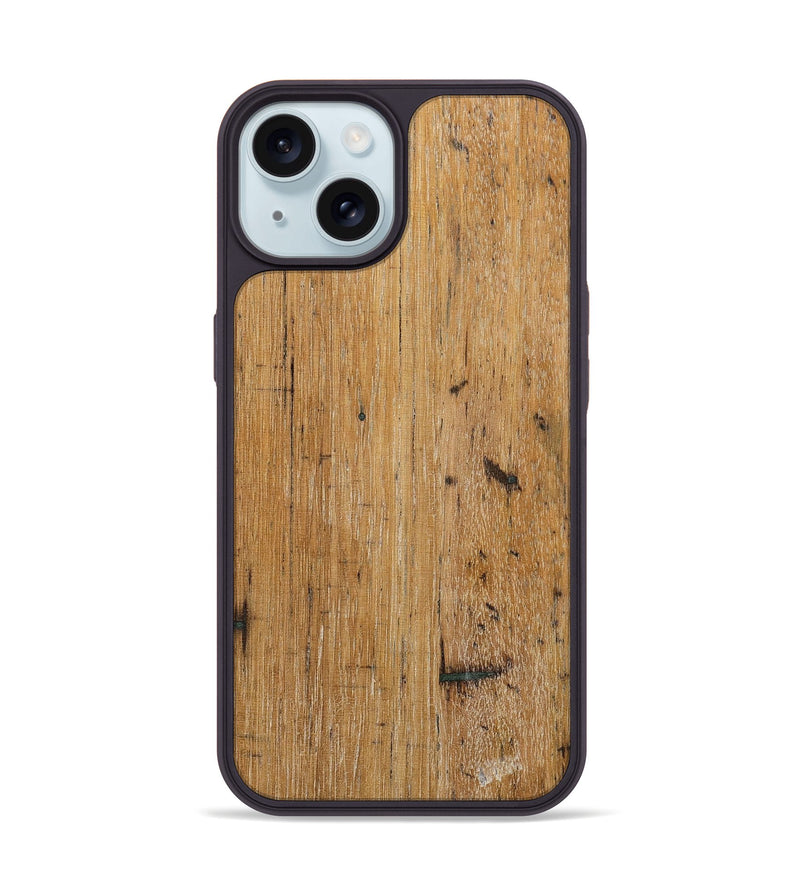 iPhone 15 Wood+Resin Phone Case - Floyd (Wood Burl, 702544)