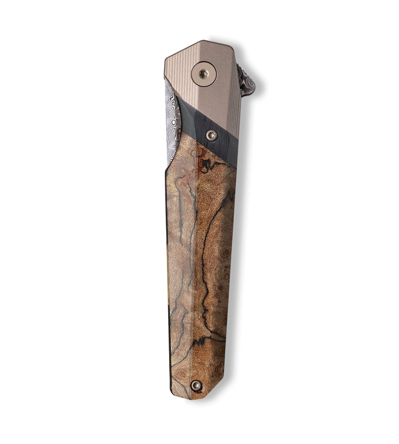 Live Edge Wood+Resin Pocket Knife - Sarah (Wood Burl, 702658)