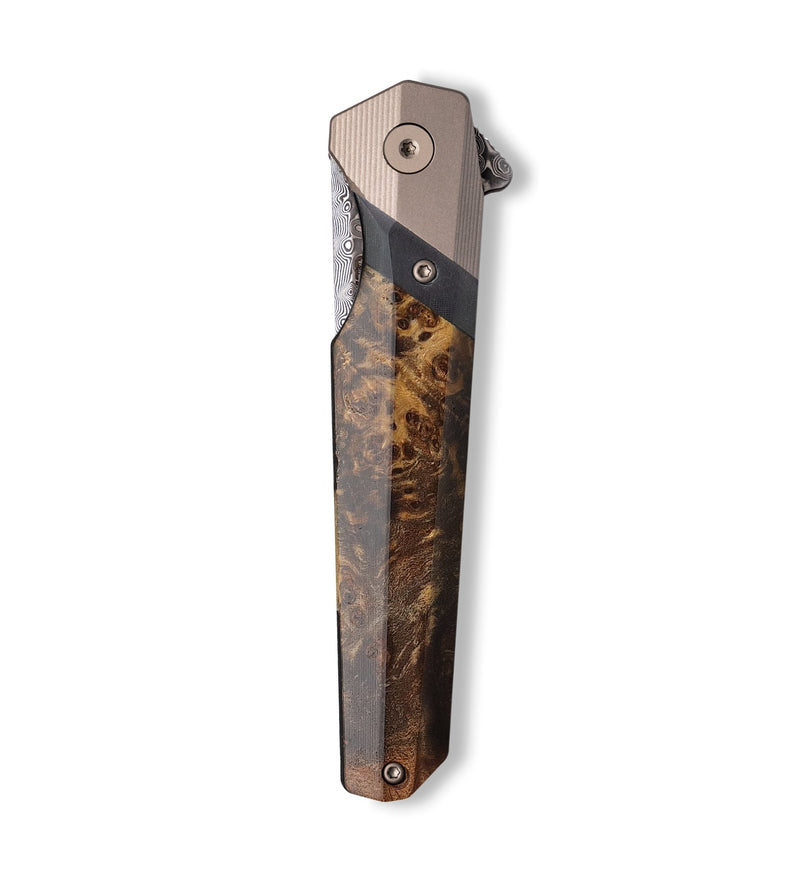 Live Edge Wood+Resin Pocket Knife - Haisley (Wood Burl, 702671)