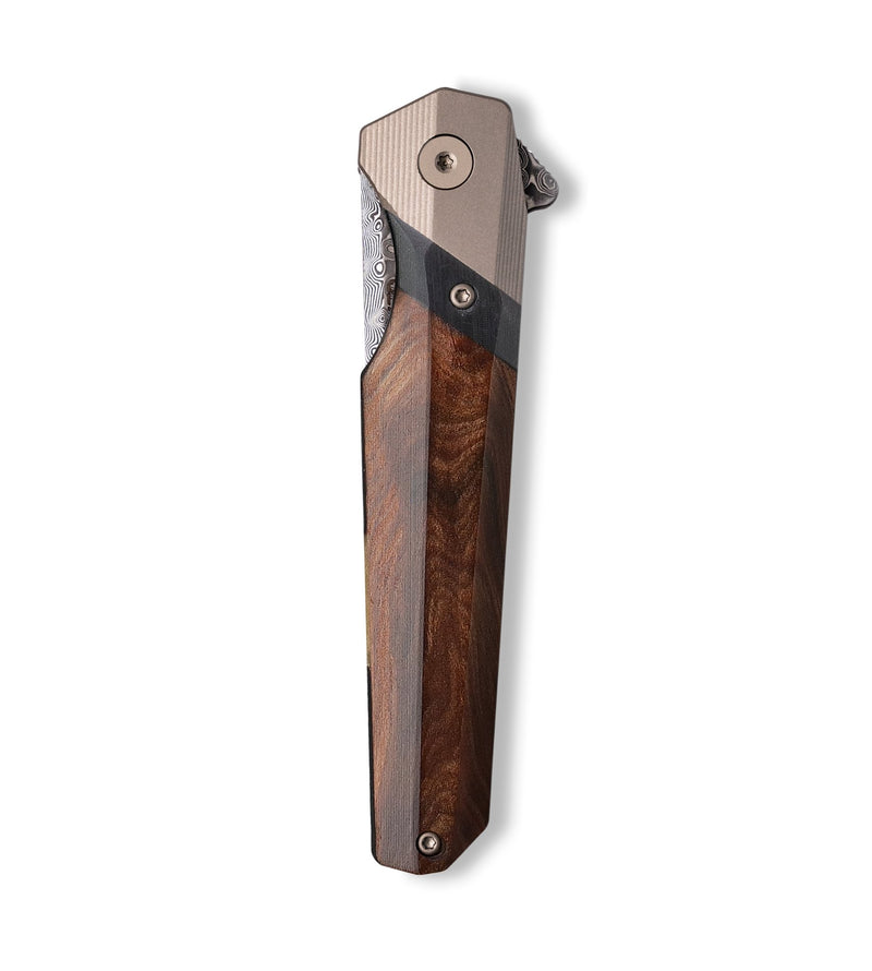 Live Edge Wood+Resin Pocket Knife - Orlando (Wood Burl, 702674)