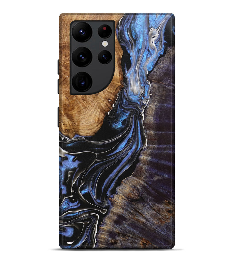 Galaxy S22 Ultra Wood+Resin Live Edge Phone Case - Dean (Blue, 702768)