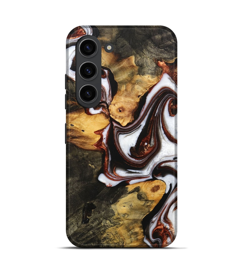 Galaxy S23 Wood+Resin Live Edge Phone Case - Landyn (Black & White, 702776)