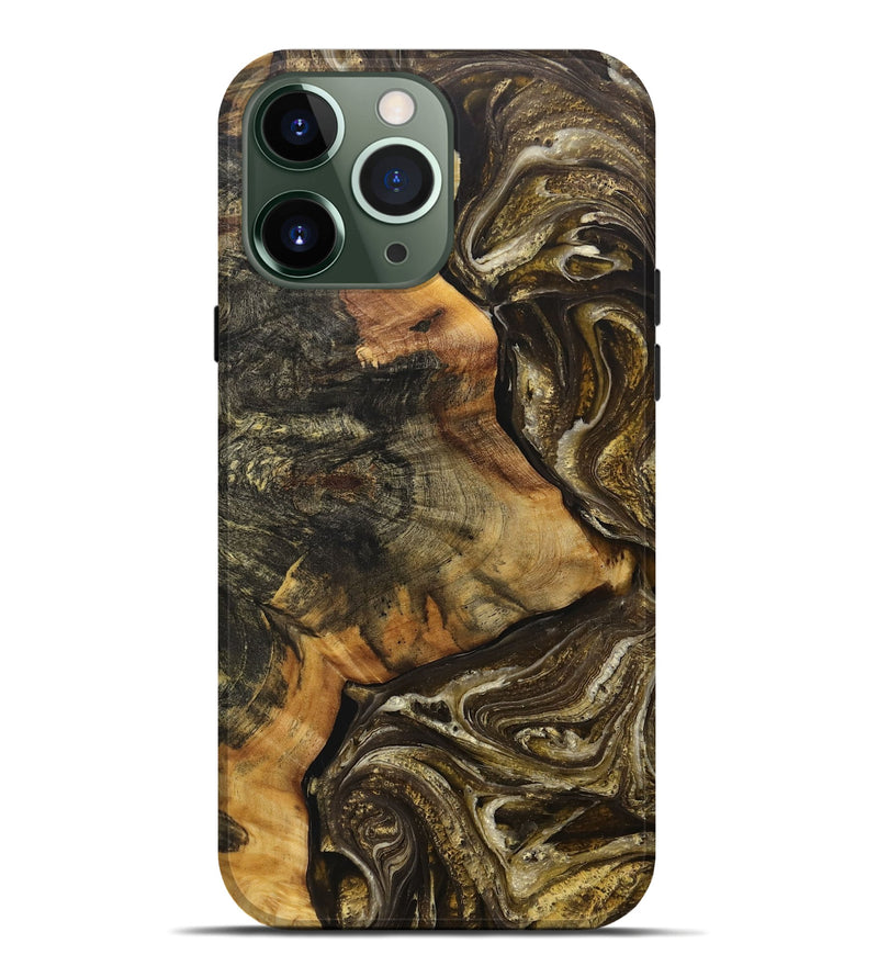 iPhone 13 Pro Max Wood+Resin Live Edge Phone Case - Nova (Black & White, 702936)
