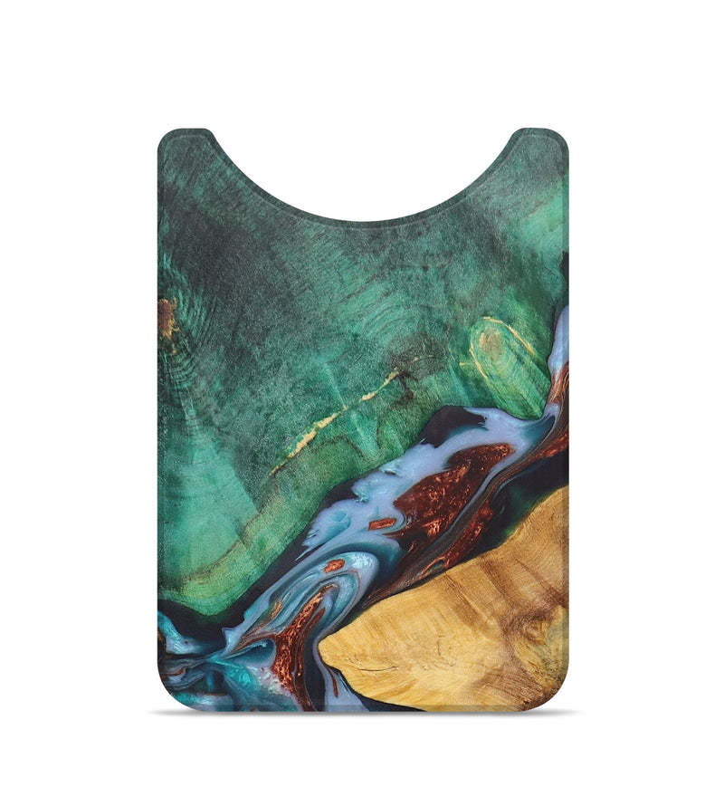 Live Edge Wood+Resin Wallet - Nyla (Teal & Gold, 702954)