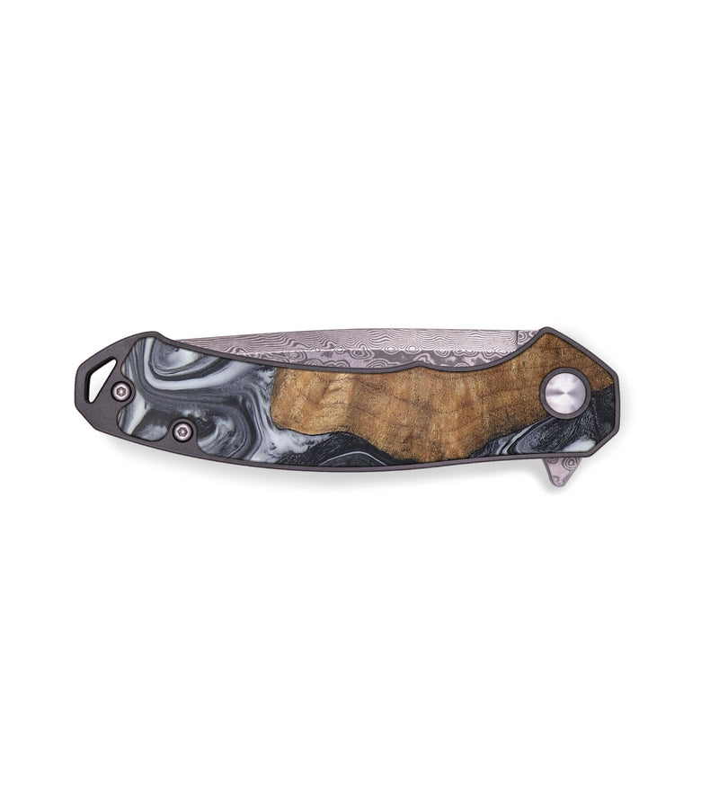 EDC Wood+Resin Pocket Knife - Mike (Black & White, 702958)