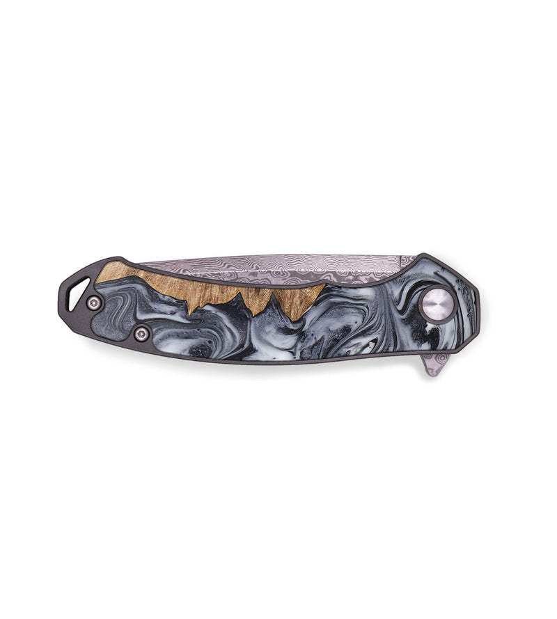 EDC Wood+Resin Pocket Knife - Eula (Black & White, 702962)