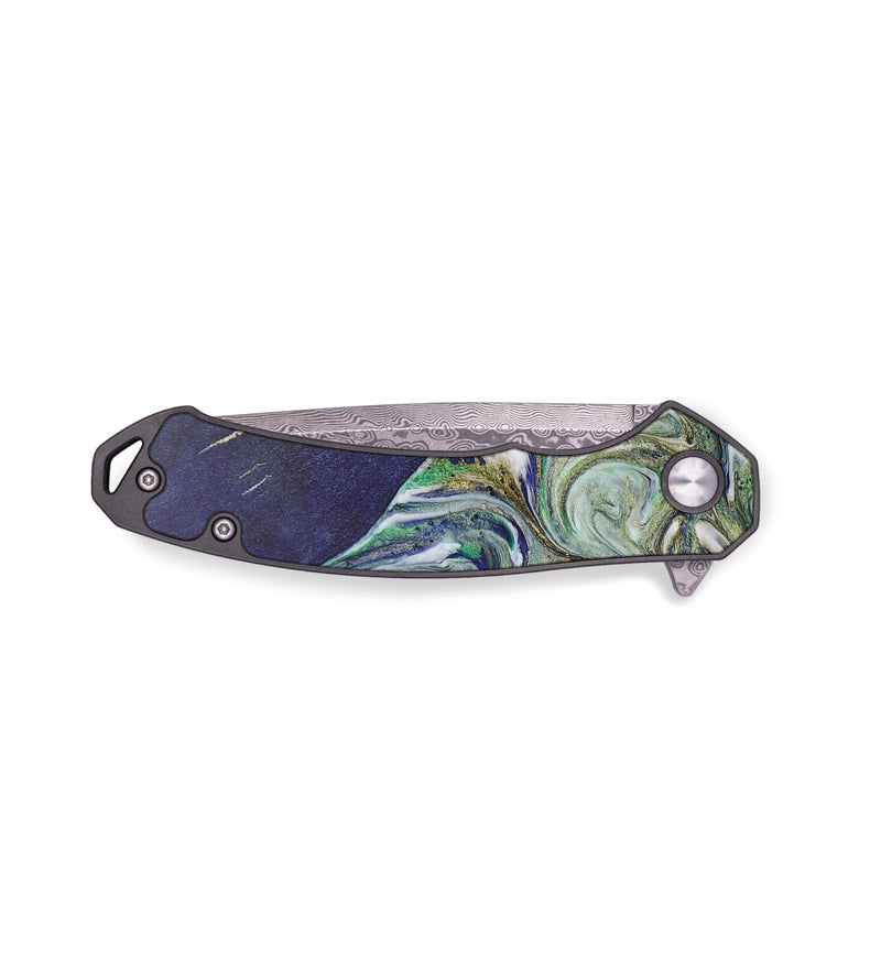 EDC Wood+Resin Pocket Knife - Kaitlyn (Green, 702972)