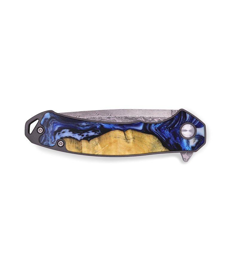 EDC Wood+Resin Pocket Knife - Britney (Blue, 702974)