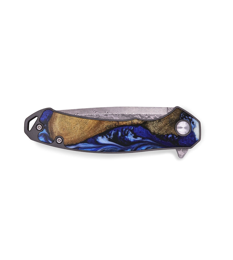 EDC Wood+Resin Pocket Knife - Alice (Blue, 702975)