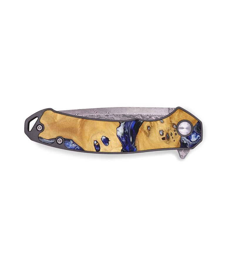 EDC Wood+Resin Pocket Knife - Arnold (Blue, 702979)
