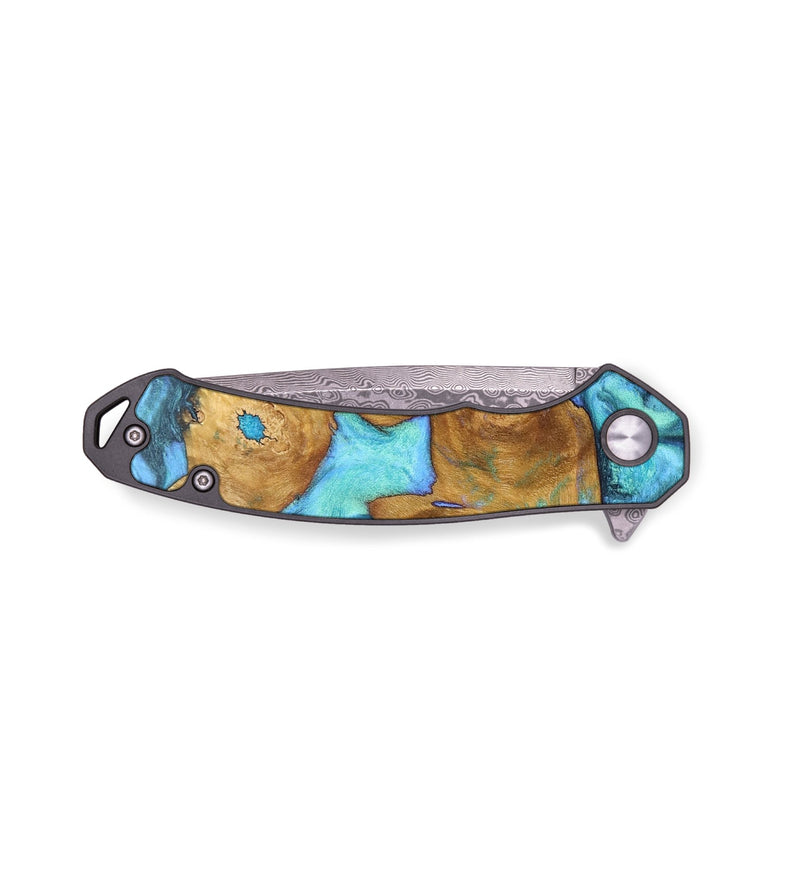 EDC Wood+Resin Pocket Knife - Mikaela (Blue, 702980)