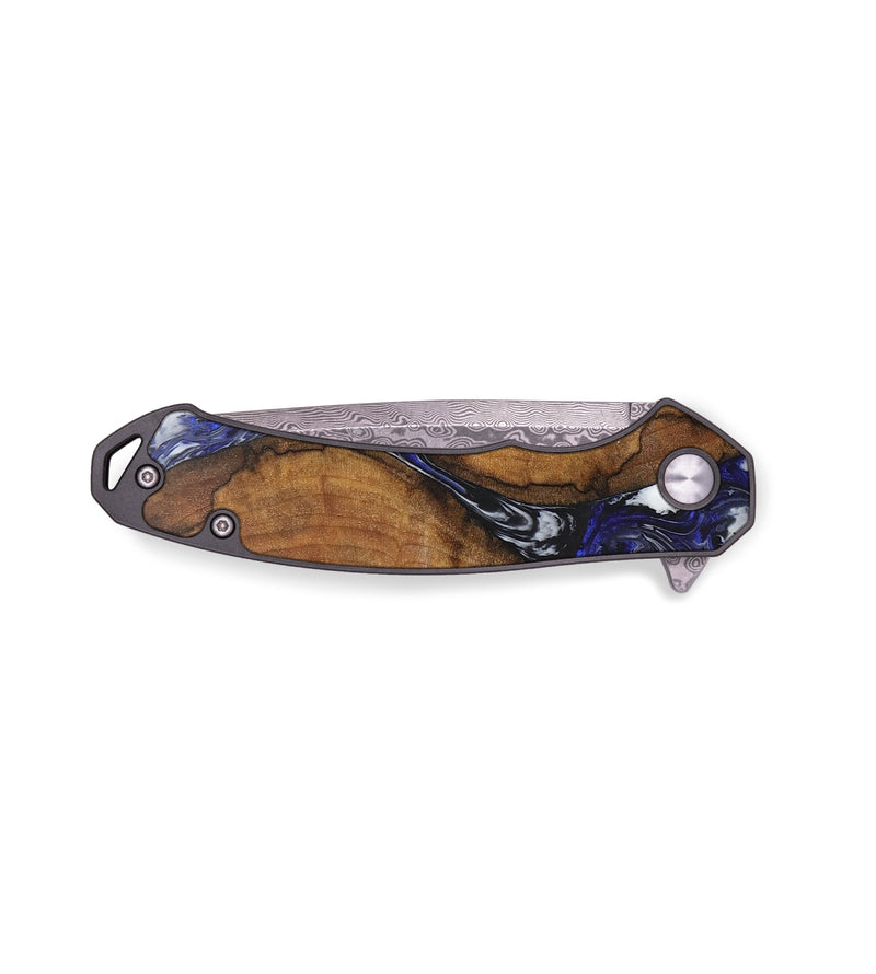 EDC Wood+Resin Pocket Knife - Jase (Blue, 702981)