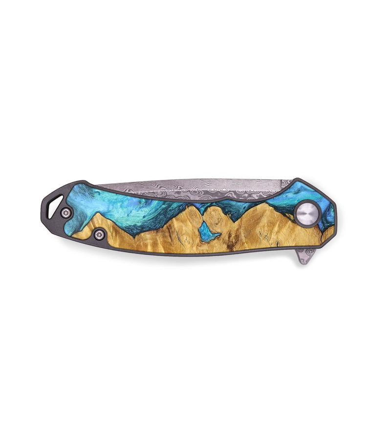 EDC Wood+Resin Pocket Knife - Nelson (Blue, 702982)
