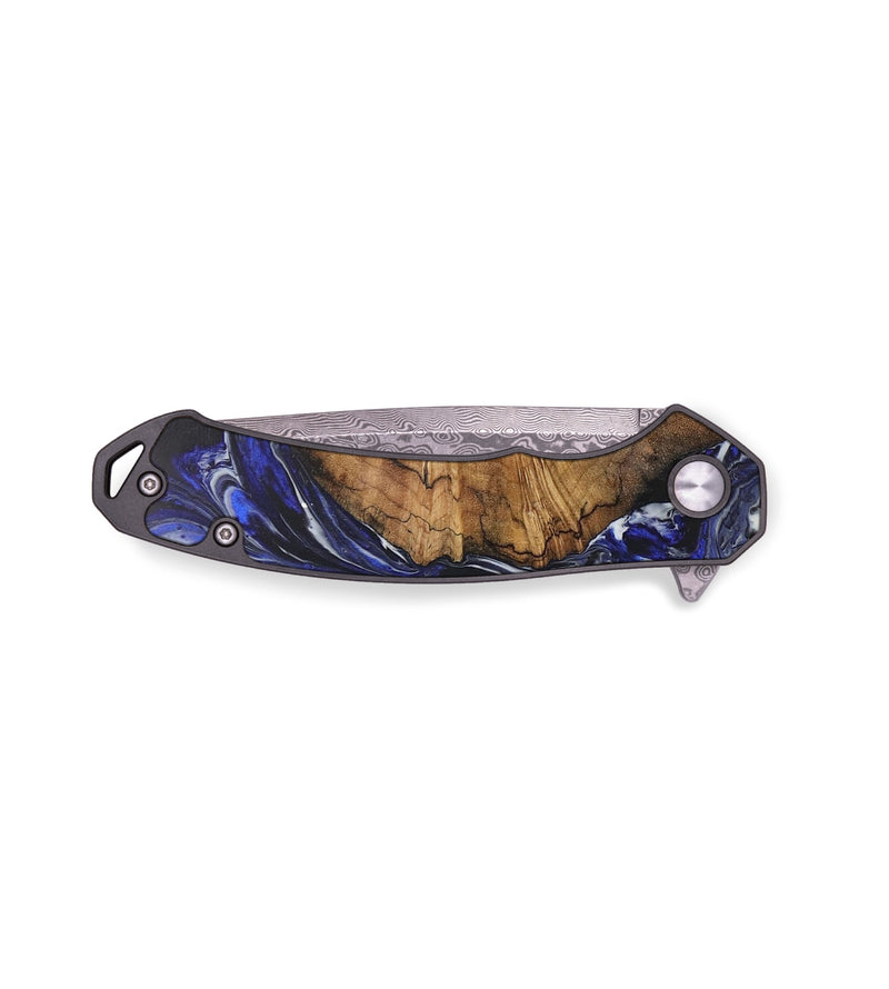 EDC Wood+Resin Pocket Knife - Deja (Blue, 702983)