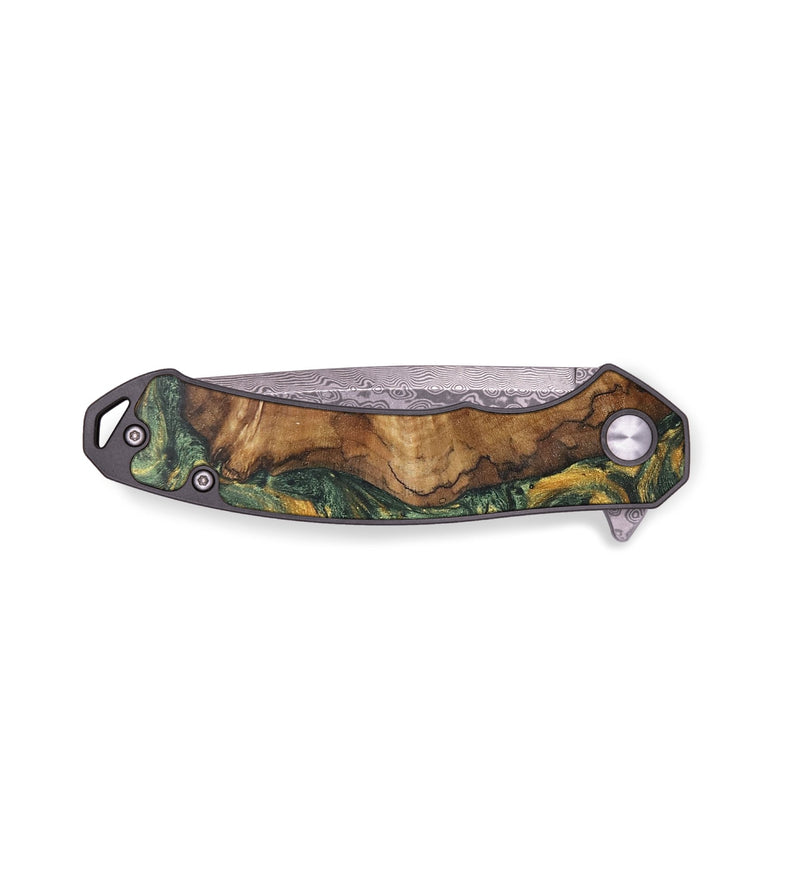 EDC Wood+Resin Pocket Knife - Susan (Green, 702986)