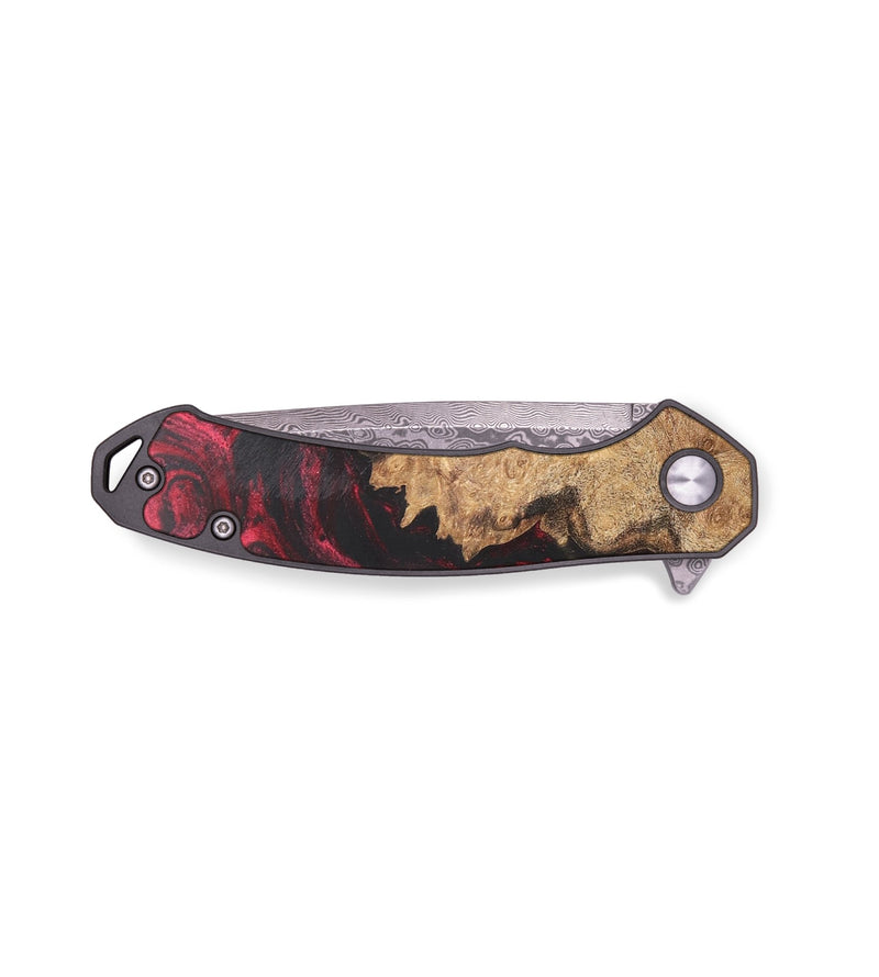 EDC Wood+Resin Pocket Knife - Peyton (Red, 702992)