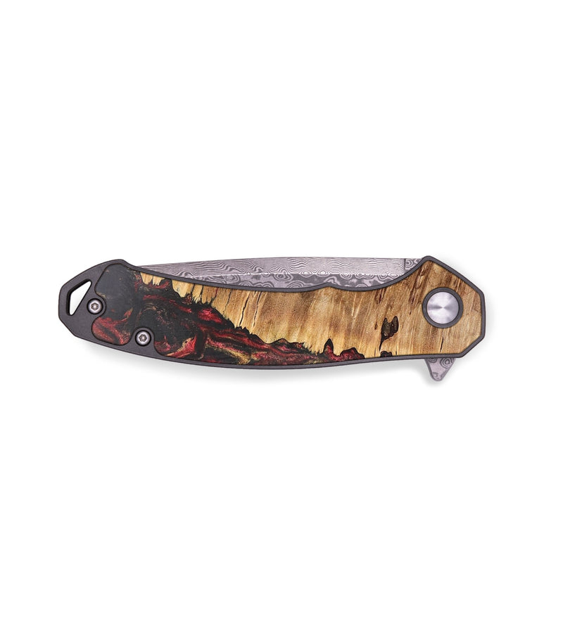 EDC Wood+Resin Pocket Knife - Stuart (Red, 702993)