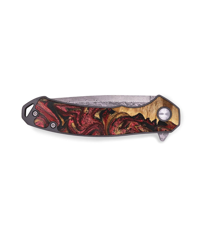 EDC Wood+Resin Pocket Knife - Raiden (Red, 702998)