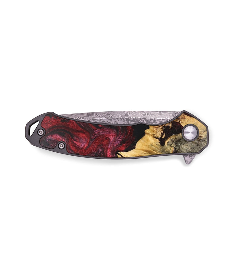 EDC Wood+Resin Pocket Knife - Hannah (Red, 703001)