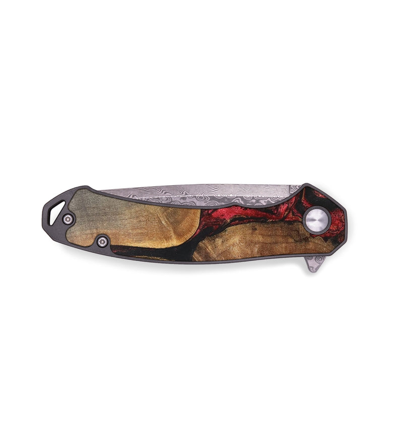 EDC Wood+Resin Pocket Knife - Kameron (Red, 703002)