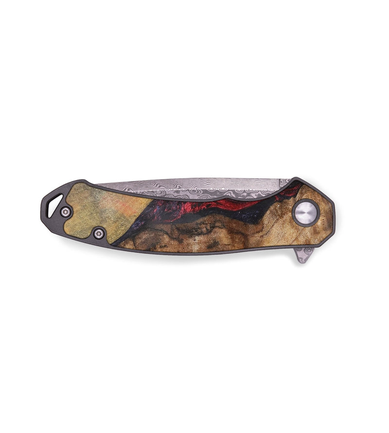 EDC Wood+Resin Pocket Knife - Jayleen (Red, 703003)