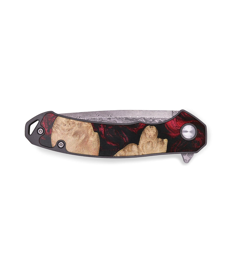 EDC Wood+Resin Pocket Knife - Gary (Red, 703005)
