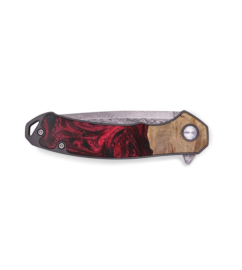 EDC Wood+Resin Pocket Knife - Mona (Red, 703011)