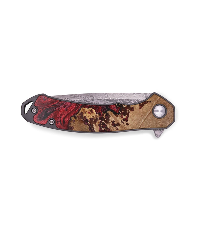 EDC Wood+Resin Pocket Knife - Rickie (Red, 703014)