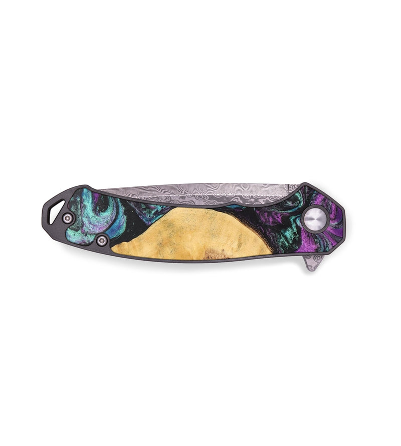 EDC Wood+Resin Pocket Knife - Brent (Purple, 703021)