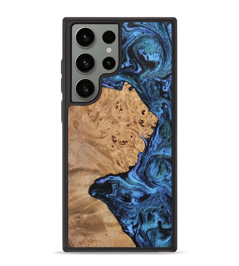 Galaxy S23 Ultra Wood+Resin Phone Case - Jerome (Blue, 703150)