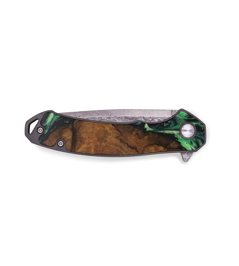 EDC Wood+Resin Pocket Knife - Antonio (Green, 703317)