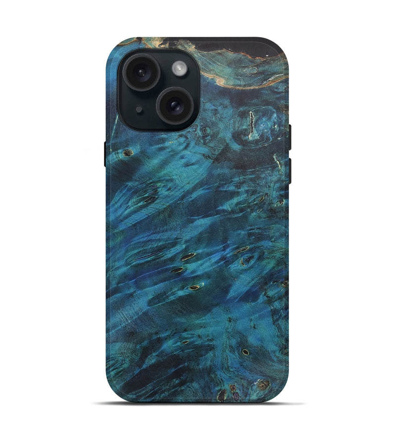 iPhone 15 Wood+Resin Live Edge Phone Case - Zion (Wood Burl, 703569)