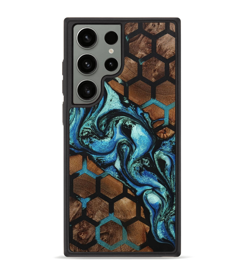 Galaxy S23 Ultra Wood+Resin Phone Case - Jade (Pattern, 703702)