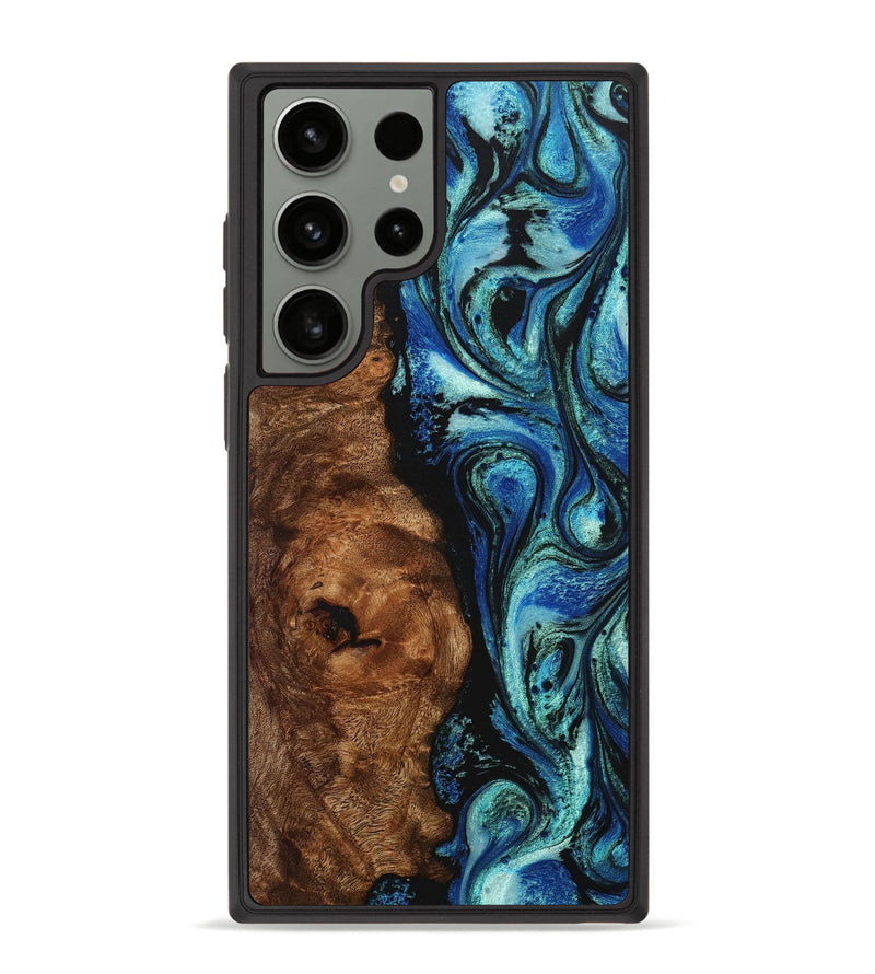 Galaxy S23 Ultra Wood+Resin Phone Case - Kaylani (Blue, 703717)