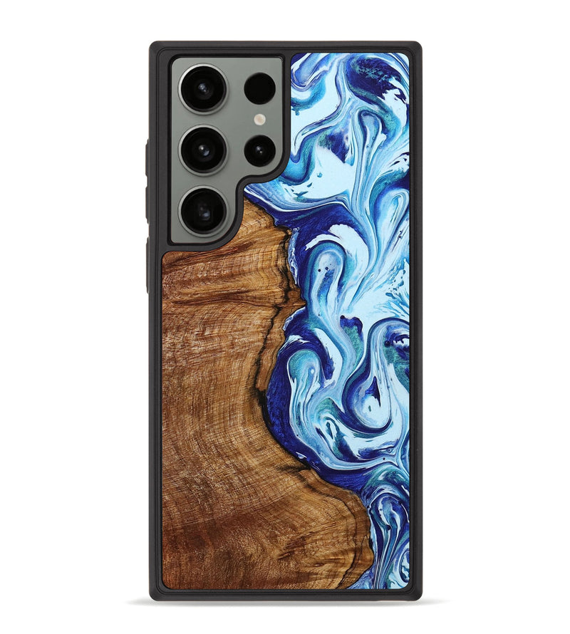 Galaxy S23 Ultra Wood+Resin Phone Case - Armani (Blue, 703853)