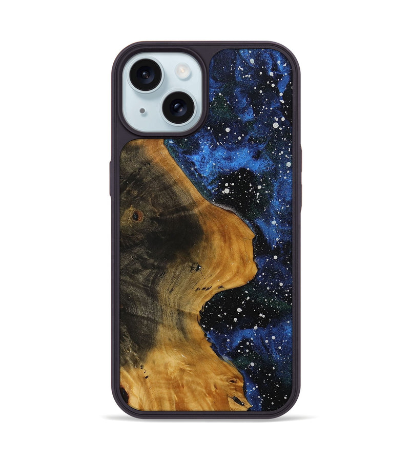 iPhone 15 Wood+Resin Phone Case - Eunice (Cosmos, 703896)