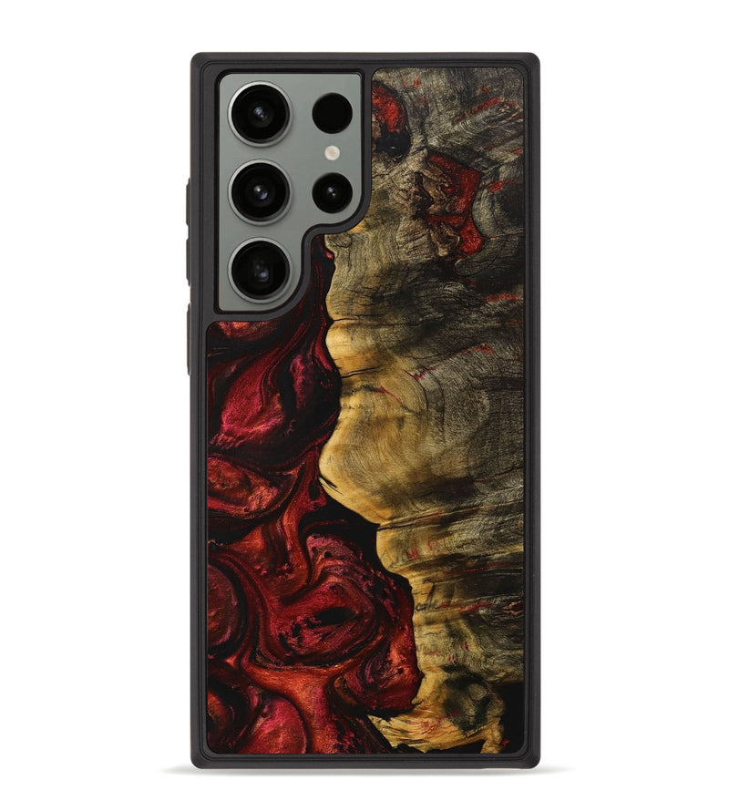 Galaxy S23 Ultra Wood+Resin Phone Case - Shelly (Red, 704127)