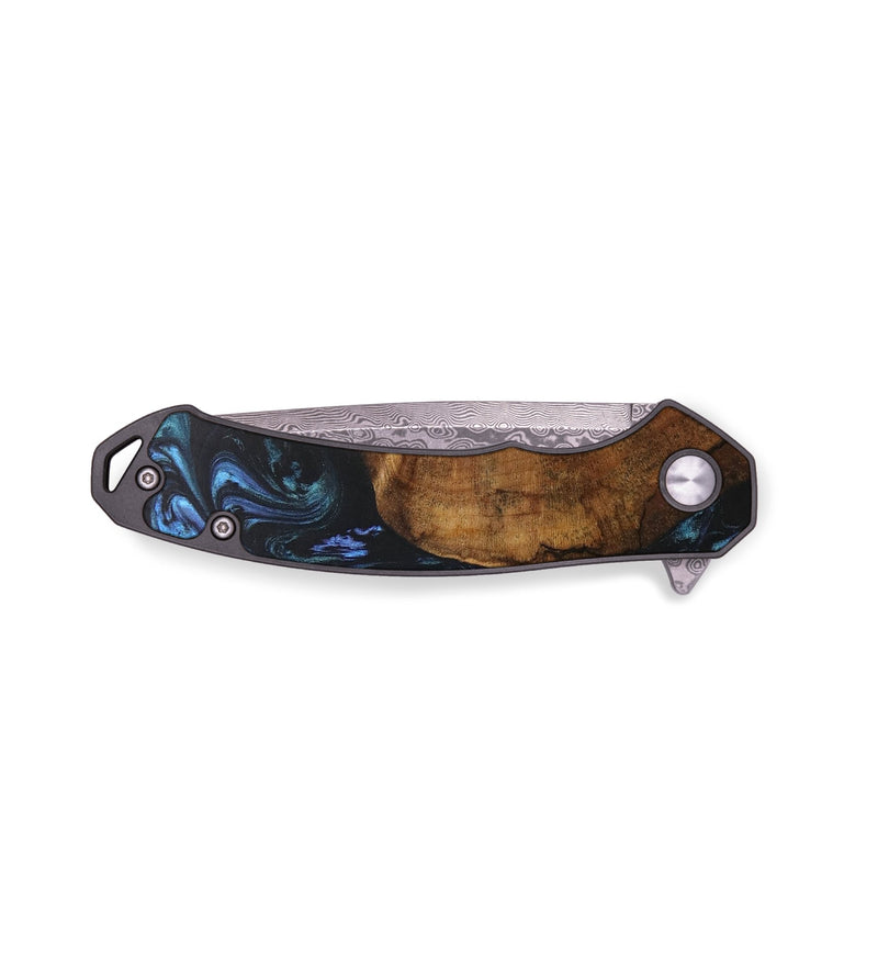EDC Wood+Resin Pocket Knife - Briella (Blue, 704193)