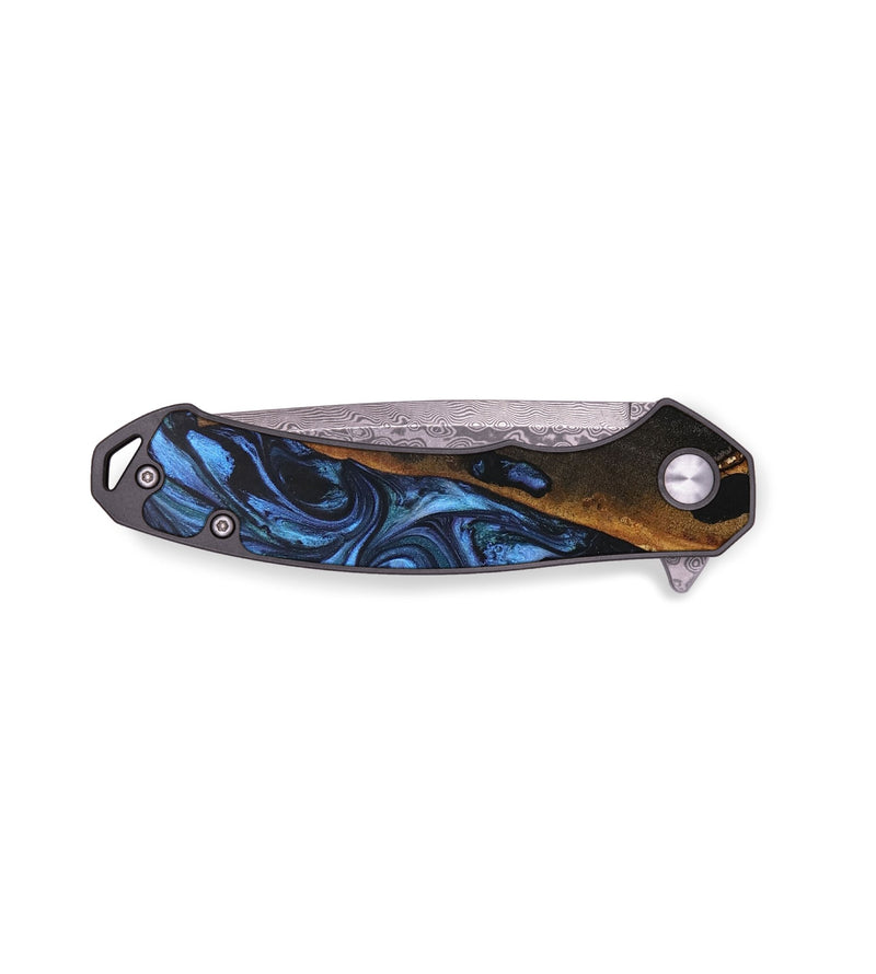 EDC Wood+Resin Pocket Knife - Tatum (Blue, 704194)