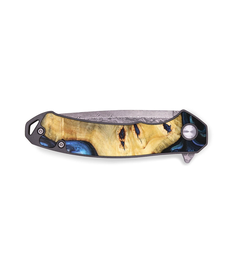 EDC Wood+Resin Pocket Knife - Gina (Blue, 704195)
