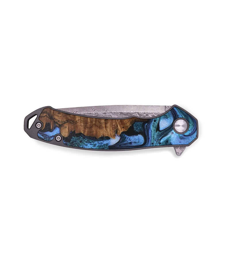 EDC Wood+Resin Pocket Knife - Lottie (Blue, 704196)
