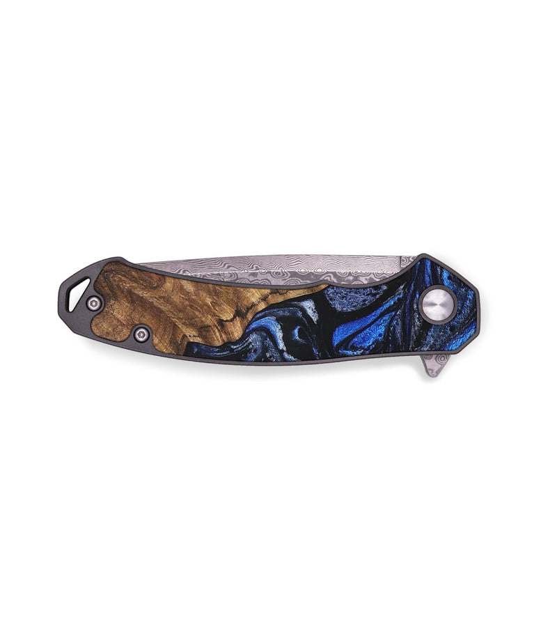 EDC Wood+Resin Pocket Knife - Mitchell (Blue, 704197)