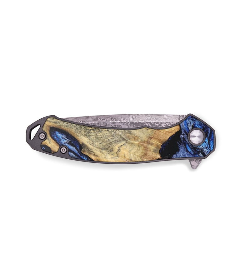 EDC Wood+Resin Pocket Knife - Elaina (Blue, 704198)