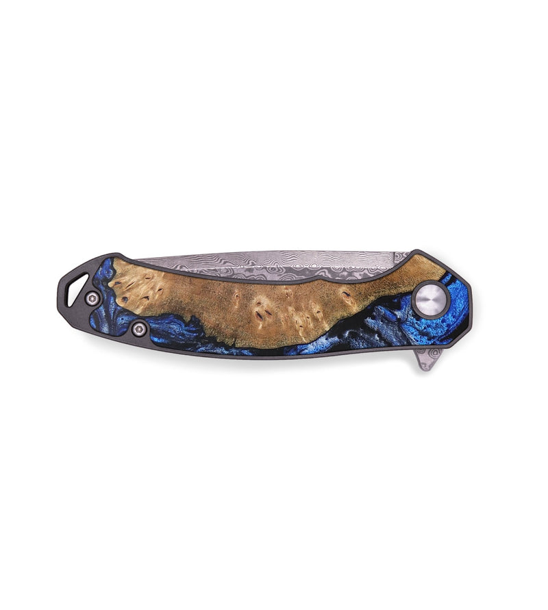 EDC Wood+Resin Pocket Knife - Beau (Blue, 704199)