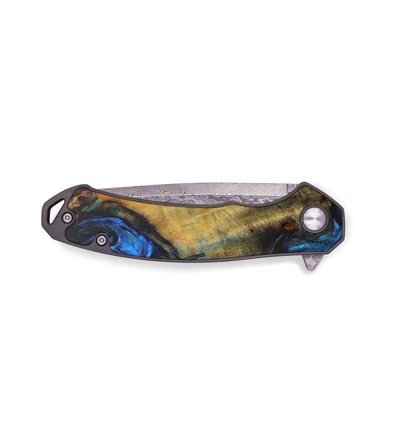 EDC Wood+Resin Pocket Knife - Esteban (Blue, 704201)