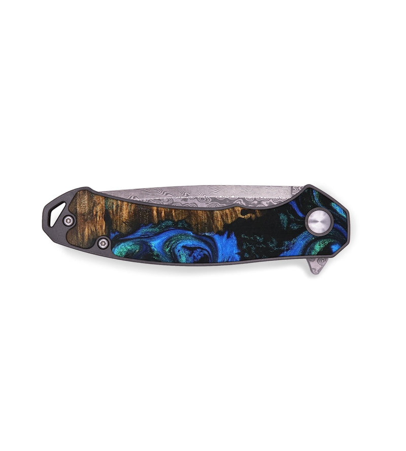 EDC Wood+Resin Pocket Knife - Homer (Blue, 704203)