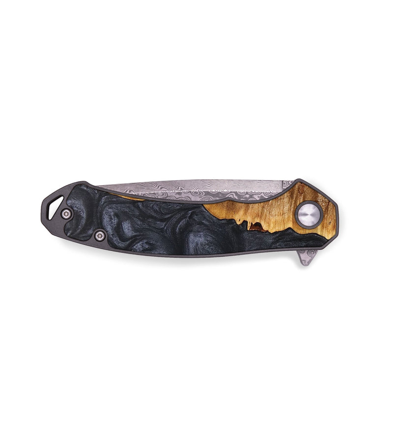 EDC Wood+Resin Pocket Knife - Dan (Pure Black, 704207)