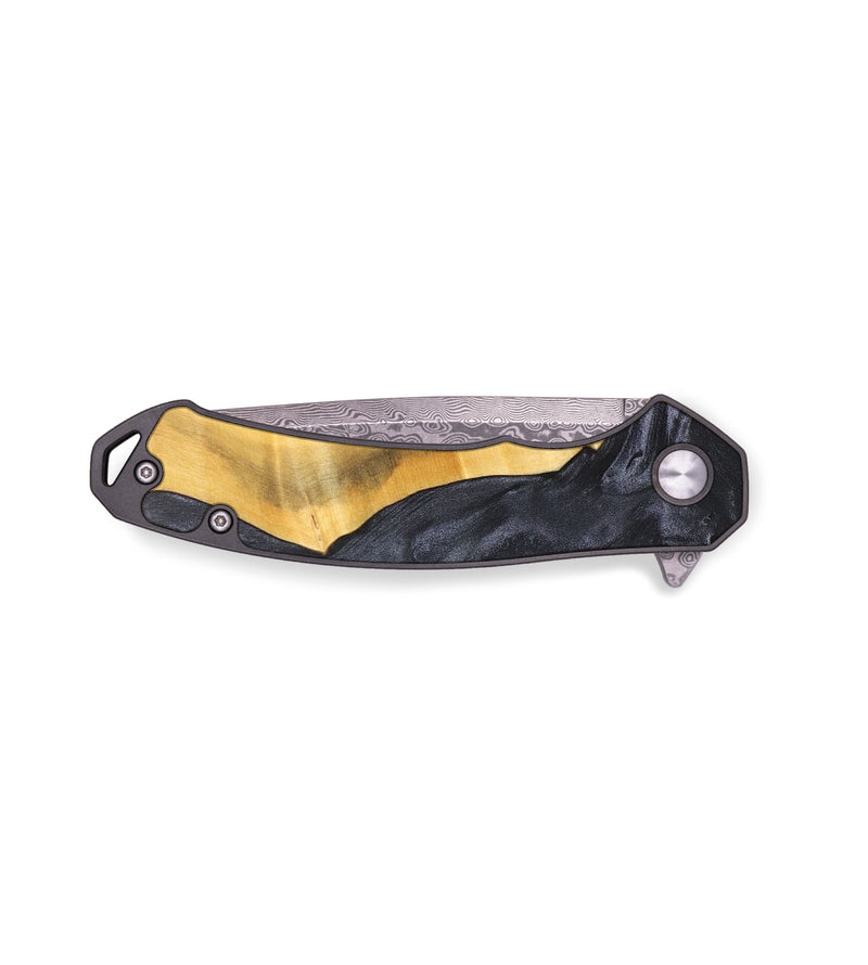 EDC Wood+Resin Pocket Knife - Crystal (Pure Black, 704213)