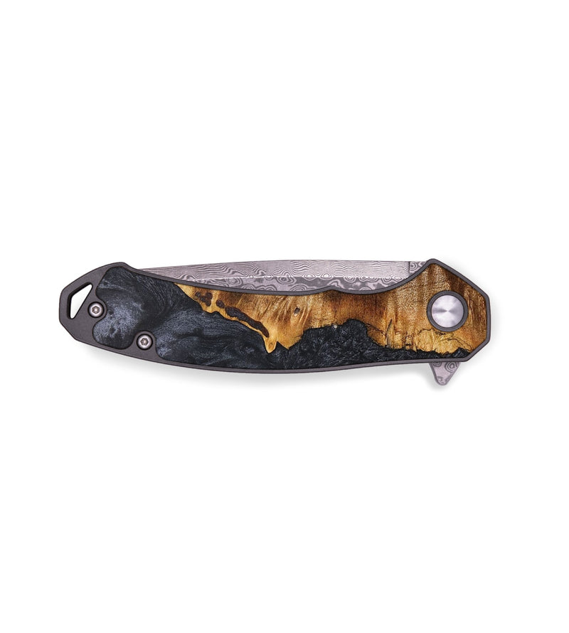EDC Wood+Resin Pocket Knife - Terence (Pure Black, 704220)